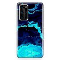 Huawei P40 Kılıf Premium Mermer Arka Kapak Koruma Desenli Full Koruyucu