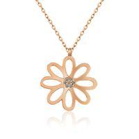 Lucky Life 925 Ayar Gumuss  Rose Çiçek Bayan Kolye
