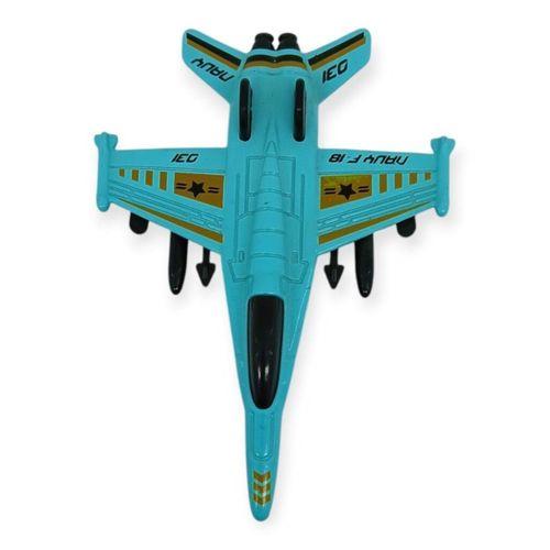 Çek Bırak Metal Mini Savaş Uçağı 10 cm - Turkuaz