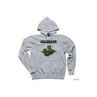 Minecraft Creeper and Boxes Gri Kapşonlu Sweatshirt Hoodie