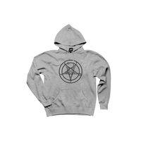 Baphomet Logo 2 Gri Kapşonlu Sweatshirt Hoodie