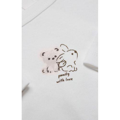 Bistyle Bistyle Kruvaze Body Uzun Kol Love You Family 17146 Pudra