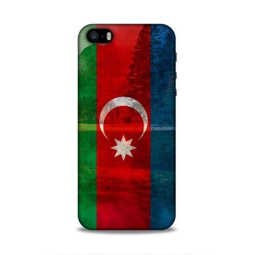Apple Iphone 5 Uyumlu Kılıf Azarbaijan (43) Thin Fit Kılıf Bayrak Manzara