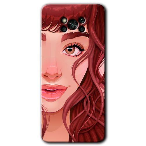 Poco x3 NFC Kılıf Baskılı Kapak - Kızıl Kız +Tam Kaplayan Mat Seramik