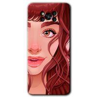 Poco x3 NFC Kılıf Baskılı Kapak - Kızıl Kız +Tam Kaplayan Mat Seramik