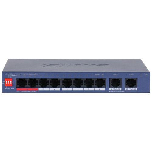 DAHUA CS4010-8GT-110 8 PORT GIGABIT + 2 PORT GIGABIT RJ45 UPLINK CLOUD YÖNETİLEBİLİR 110W POE METAL KASA SWITCH