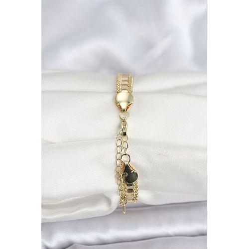 316L Çelik Gold Renk Pullu Zincir Model Kadın Bileklik - TJ-BB8159