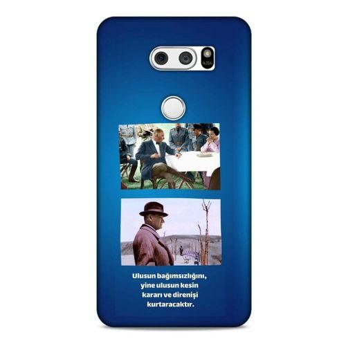 LG K40S Kılıf Atatürk (6) Silikon Kılıf Koyu Mavi