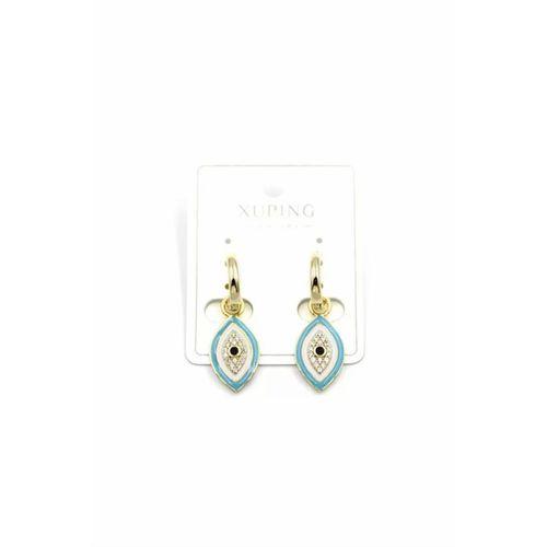 Mineli Nazar Küpe - 14K Altın