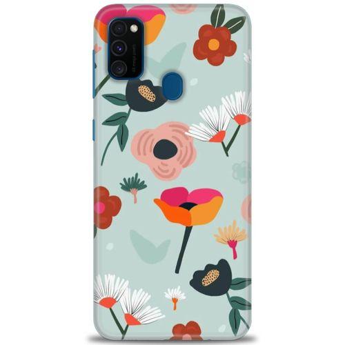 Samsung Galaxy M30S Kılıf HD Baskılı Kılıf - Çiçekli Dallar + Tam Ekran Koruyucu