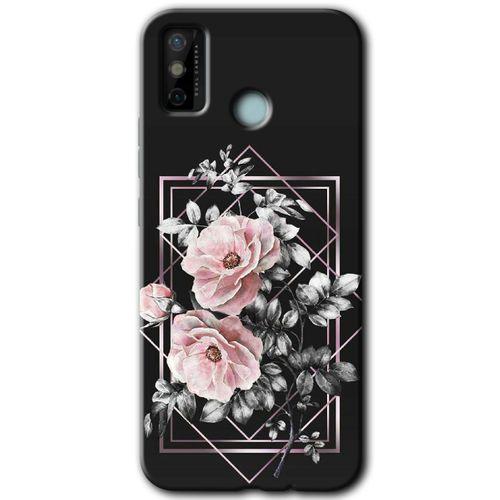 Tecno Spark 6 Go HD Baskılı Kılıf + 9D Tam Ekran Koruyucu - Retro Çiçek 1