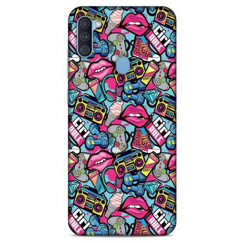 Retro (1) Desen Kılıfı Renkli Samsung Galaxy A11 Kılıf