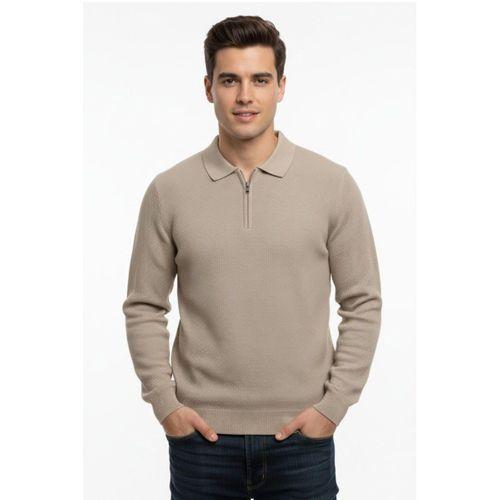 Erkek Regular Fit Polo Yaka Petek Triko Kazak BGL-ST04825