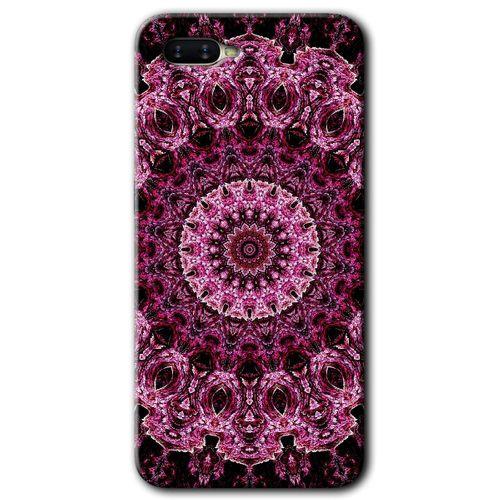 OPPO Oppo Rx 17 Neo Kılıf HD Desen Baskılı Arka Kapak + Temperli Cam - Mandala Patterns Kaleidoscope