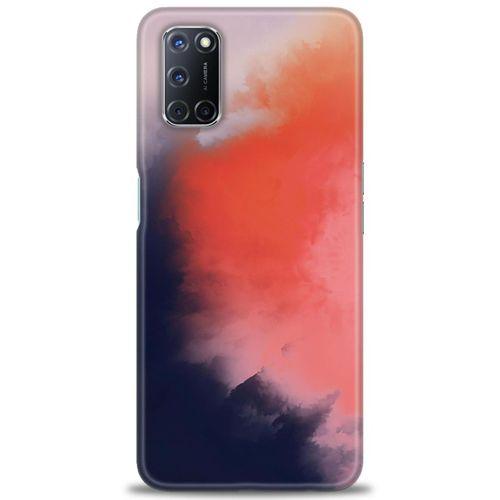 Oppo A72 Kılıf HD Baskılı Kılıf - Sisli Turuncu + Tam Ekran Koruyucu