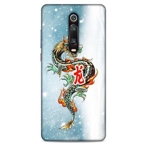 Xiaomi Redmi K20 Kılıf Dragons (29) Arka Koruma Kılıfı Tatoo Mavi Ejderha
