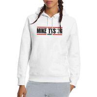 Mike Tyson Academy Baskılı Beyaz Kadın Kapşonlu Sweatshirt