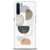 Oppo A91 / Reno 3 Kılıf HD Baskılı Kılıf - Turuncu Yarım Daire + Tam Ekran Koruyucu