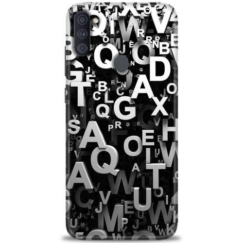 Samsung Galaxy A11 Kılıf HD Baskılı Kılıf - Harfler + Tam Ekran Koruyucu