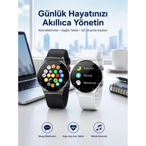 Akıllı Saat Amoled Ekran Bluetooth Bağlantılı Sesli Görüşme Nabız Ölçer