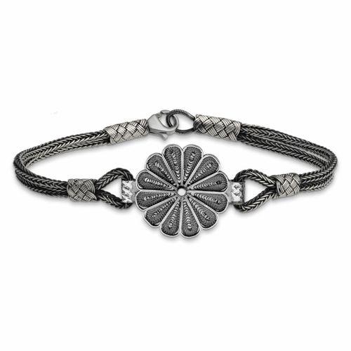 Gümüş Oksitli Papatya Kazaziye Bileklik