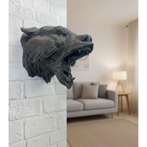 Siyah Ayı Figürü Duvar Dekoru Asılabilir Hediyelik Heykel 25x19 Cm (kopya)