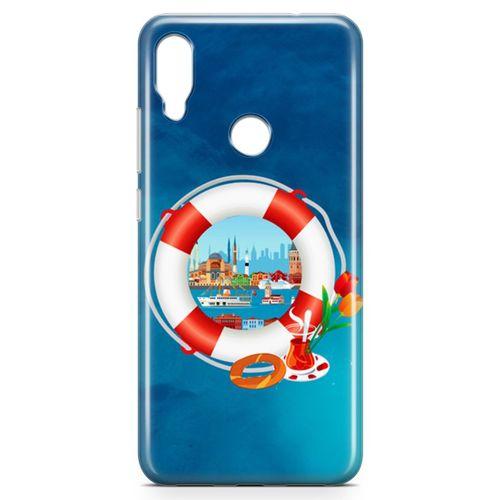 Xiaomi Redmi Note 7 Pro Kılıf Simit Çay İstanbul Arka Kapak Koruma Desenli Full Koruyucu