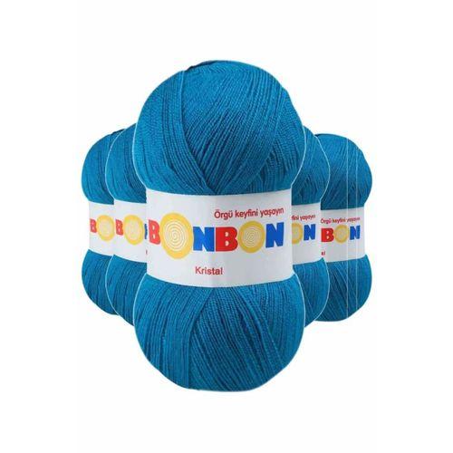 5 Adet Kristal El Örgü Lif İpi Koyu Mavi 98685