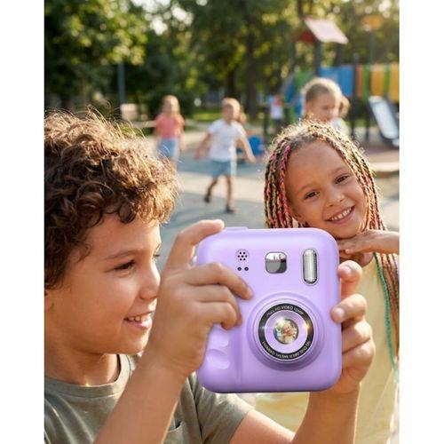 Çocuklar İçin Anında Baskılı Kamera Hd Ekran 4 Rulo Kağıt 5 Kalem Set Hediyeli