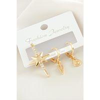 3 Adet Yıldız Zirkon Taşlı Küpe