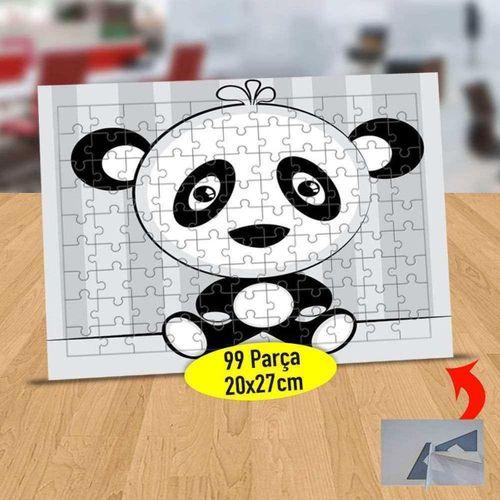 Şaşkın Sevimli Panda 99 Parça Puzzle Yapboz Tablo-1045-225