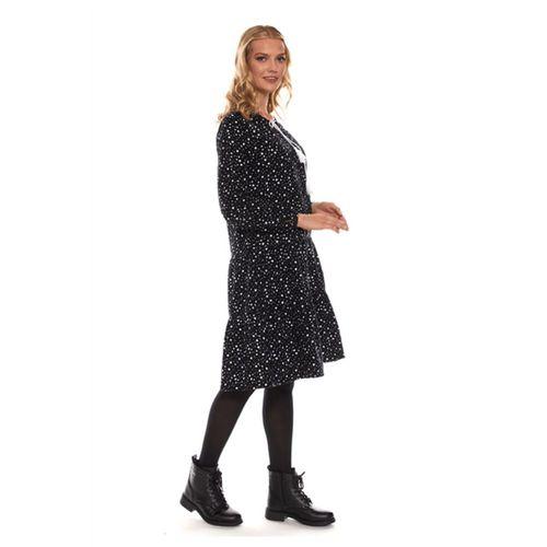 Beyaz Uzun Kol Pazen Püskül Yaka Kısa Elbise