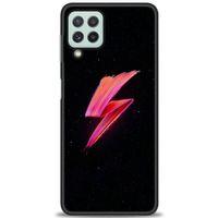 Samsung Galaxy A22 Kılıf HD Baskılı Kılıf - Pembe Şimşek + Tam Ekran Koruyucu