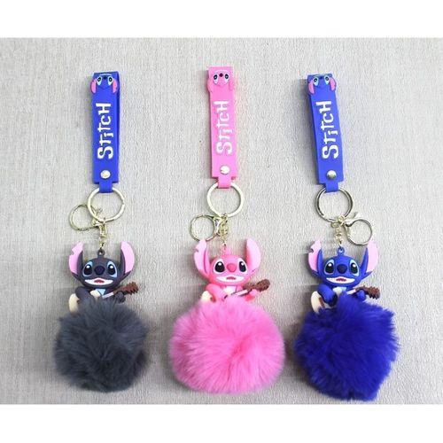 Ponponlu Stitch Anahtarlık