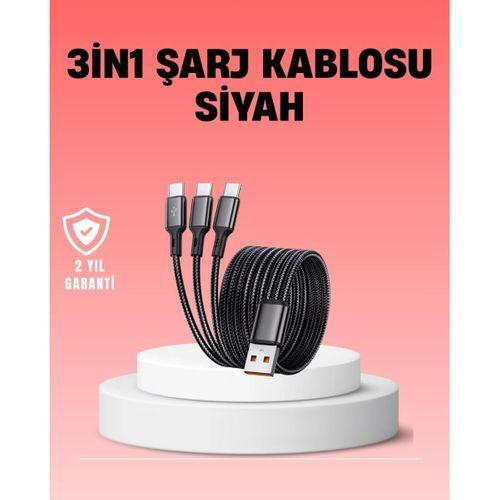 Çoklu Usb Şarj Kablosu – 1,2m Hızlı Şarj, 3a Güçlü Akım