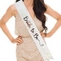 Beyaz Gümüş Bride To Be Yazılı Kuşak Kemer