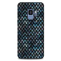 Samsung Galaxy S9 Kılıf Dragons (10) Full Koruma Kılıfı Ejderha Skin Mavi Beyaz