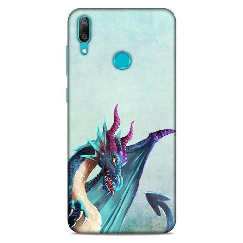 Huawei Y7 2019 Kılıf Dragons (19) Kılıfları Mavi Ejderha