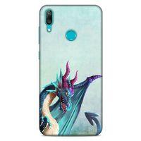 Huawei Y7 2019 Kılıf Dragons (19) Kılıfları Mavi Ejderha