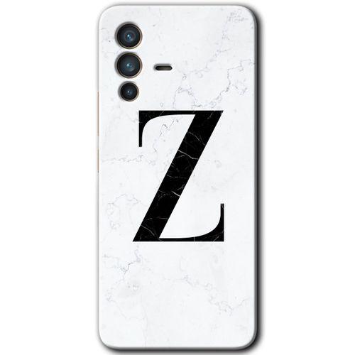 Potkal Hediye Fabrikası Vivo V23 5G Kılıf HD Desen Baskılı Arka Kapak - Beyaz Mermer Desenli Z Harfi
