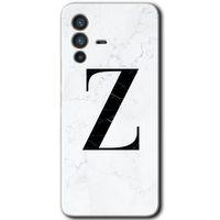 Potkal Hediye Fabrikası Vivo V23 5G Kılıf HD Desen Baskılı Arka Kapak - Beyaz Mermer Desenli Z Harfi