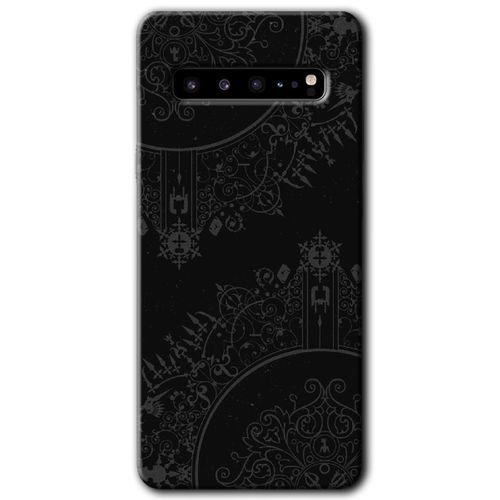 Potkal Hediye Fabrikası Samsung Galaxy S10 Plus HD Baskılı Kılıf + 9D Tam Ekran Koruyucu - Siyah Mandala