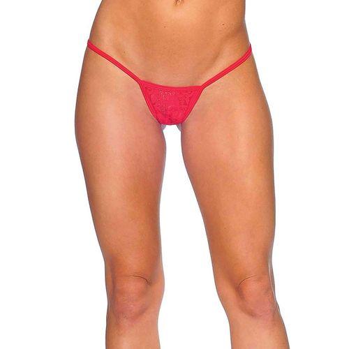 Kırmızı Dantelli Tanga
