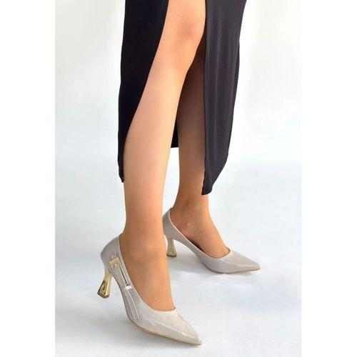 Motya Bej Rugan Topuklu Ayakkabı