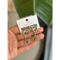 Sallantılı Yıldız Küpe - Altın