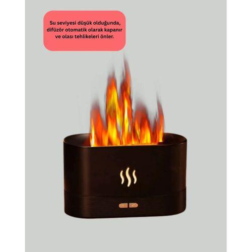 Aromatik Oda Kokusu Difüzörü Alev Tasarımlı Led Işıklı Nemlendirici