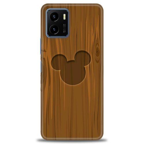 Vivo Y33S Kılıf HD Baskılı Kılıf - Ahşap Mickey + Tam Ekran Koruyucu