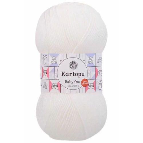1 Adet Baby One Tüylenmeyen El Örgü İpi Yünü Kar Beyaz K010