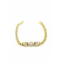 Zirkon Taşlı Leopar Bileklik - Altın