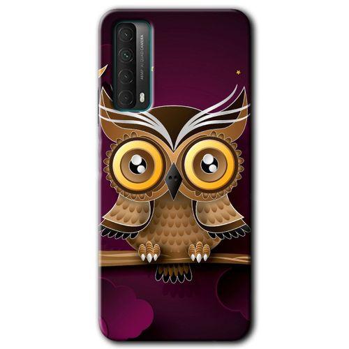 Potkal Hediye Fabrikası Huawei P Smart 2021 Kılıf HD Desen Baskılı Arka Kapak - Owl Bird Branch
